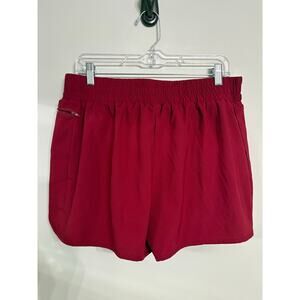 B Red Pull-On Elastic Waist Shorts with Zipper Pocket Size XL